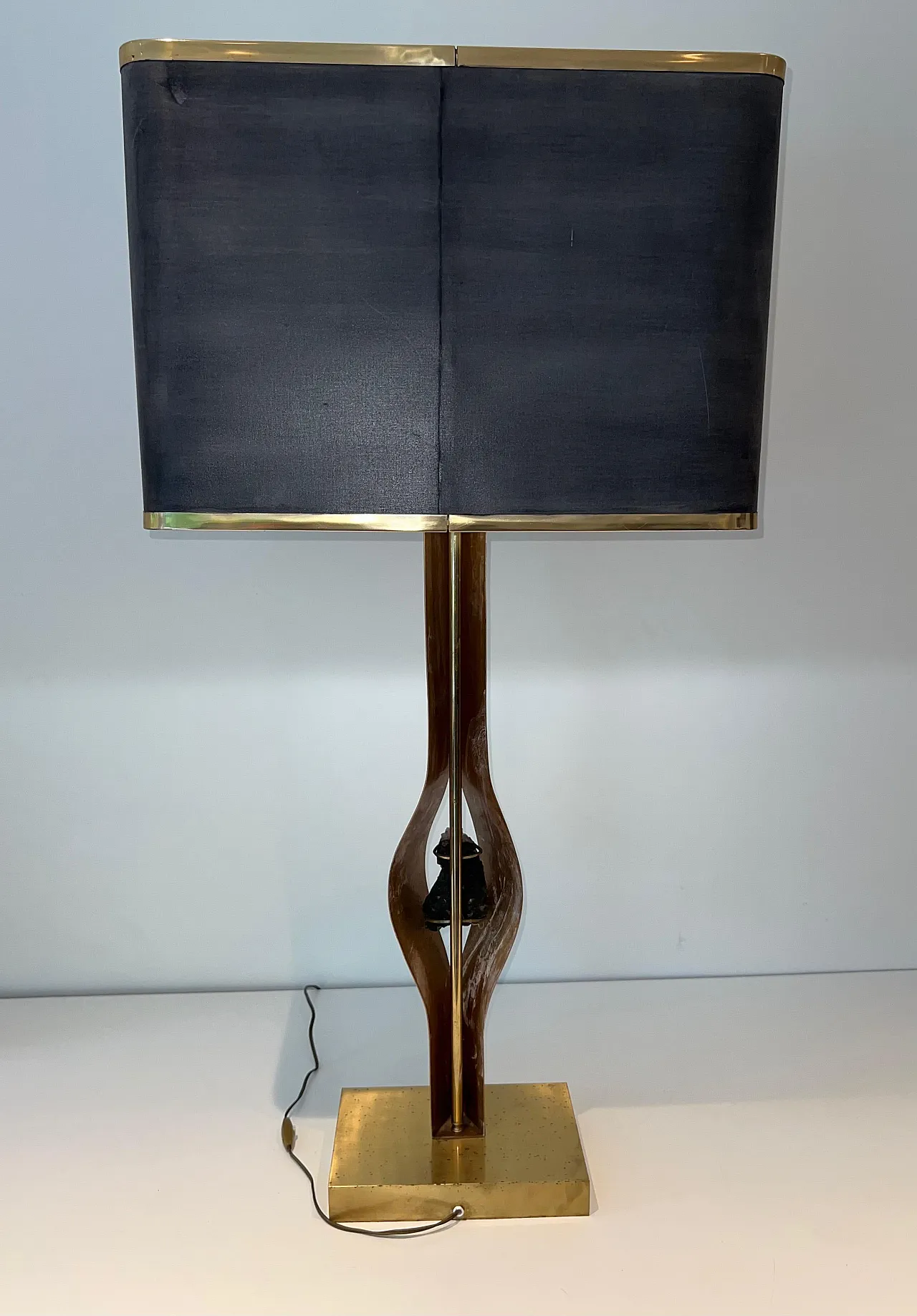 Brass lamp with amethyst stone by Willy Daro, 1970s 14