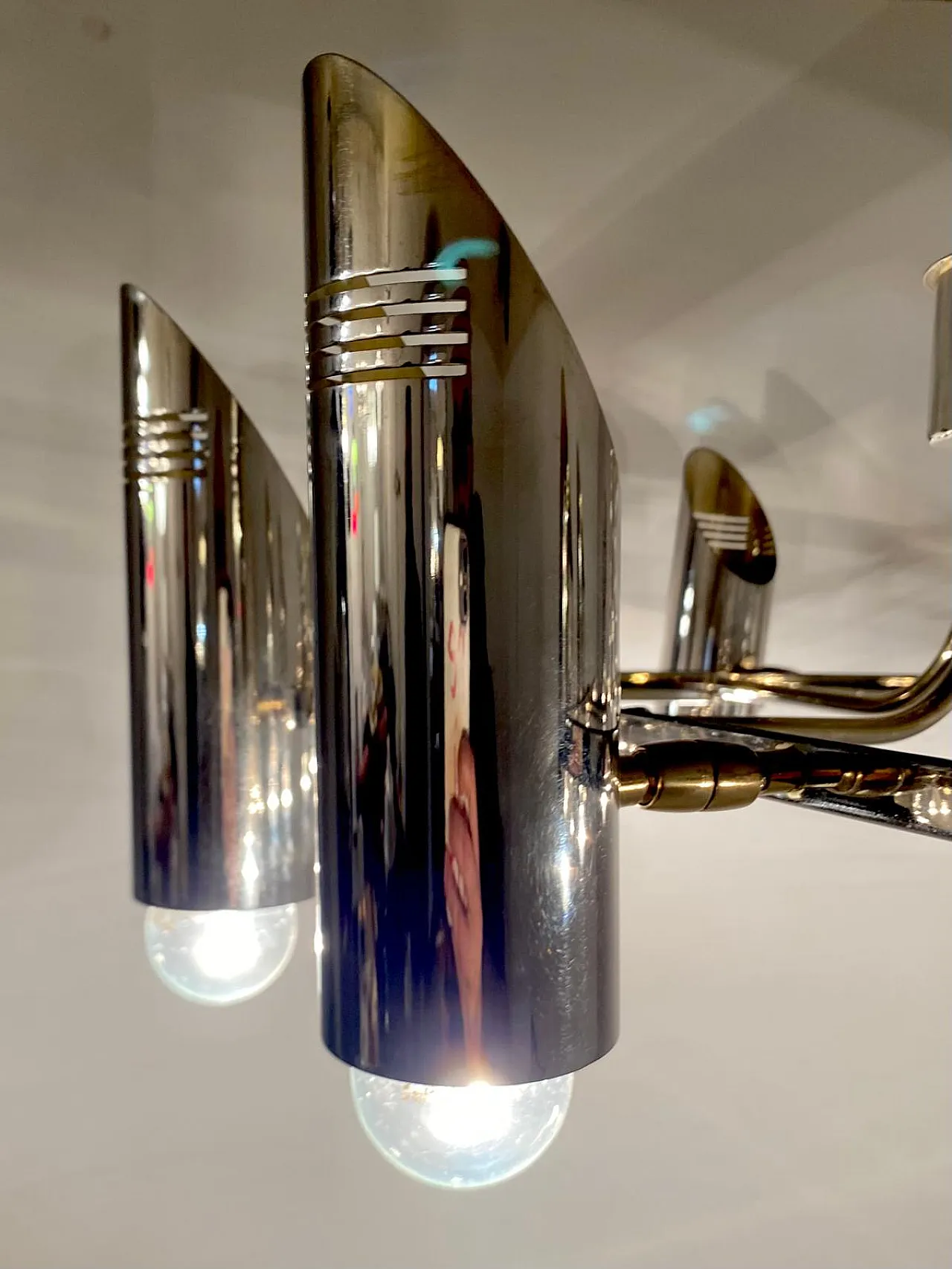 Space Age ceiling lamp in the style of Stilnovo of the 70s 14