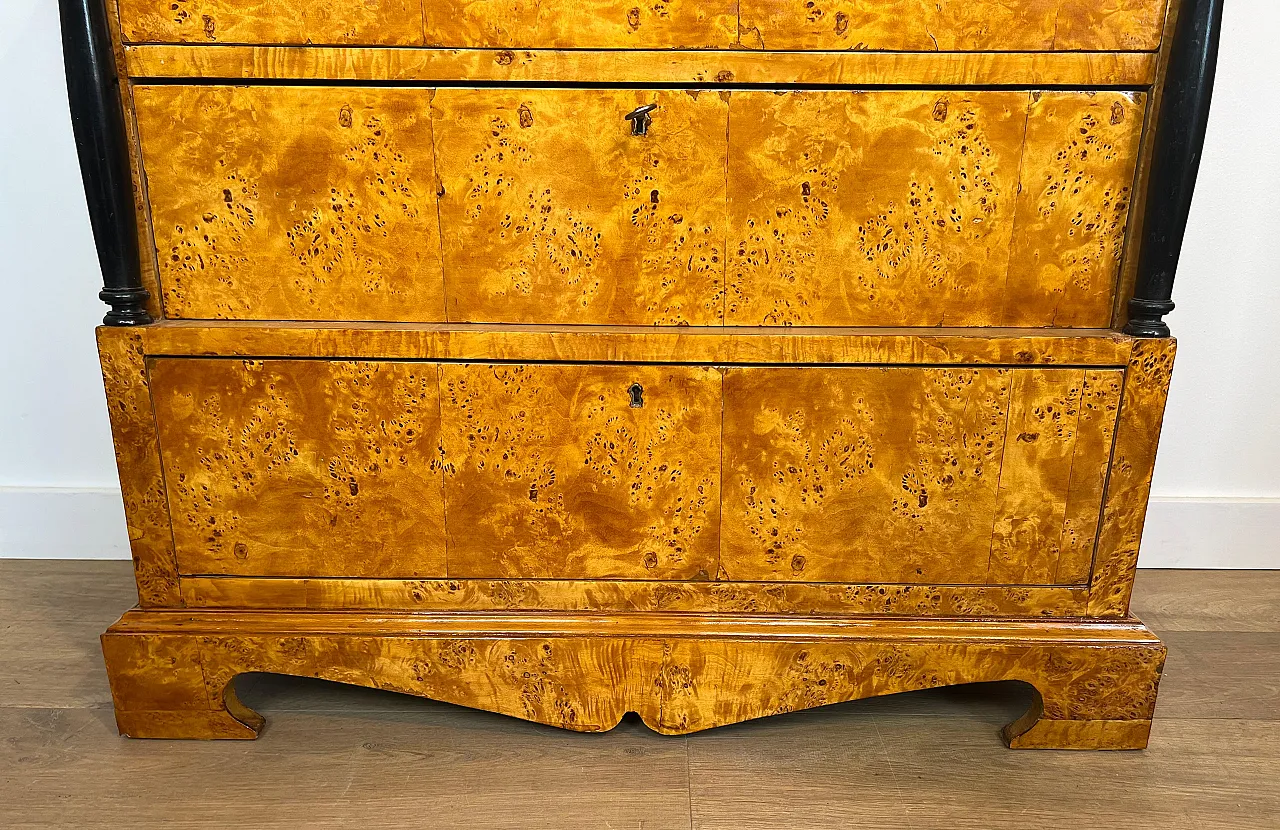 Biedermeier-style chest of drawers with 4 maple drawers, 1950s 9