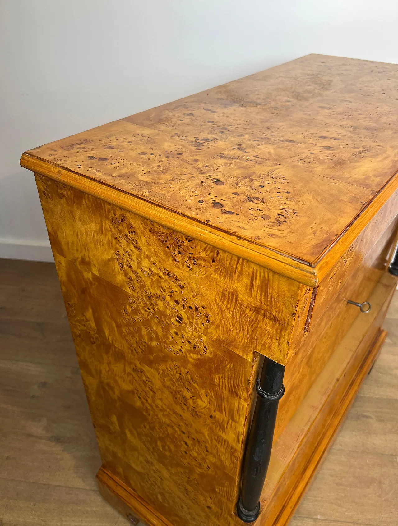 Biedermeier-style chest of drawers with 4 maple drawers, 1950s 13