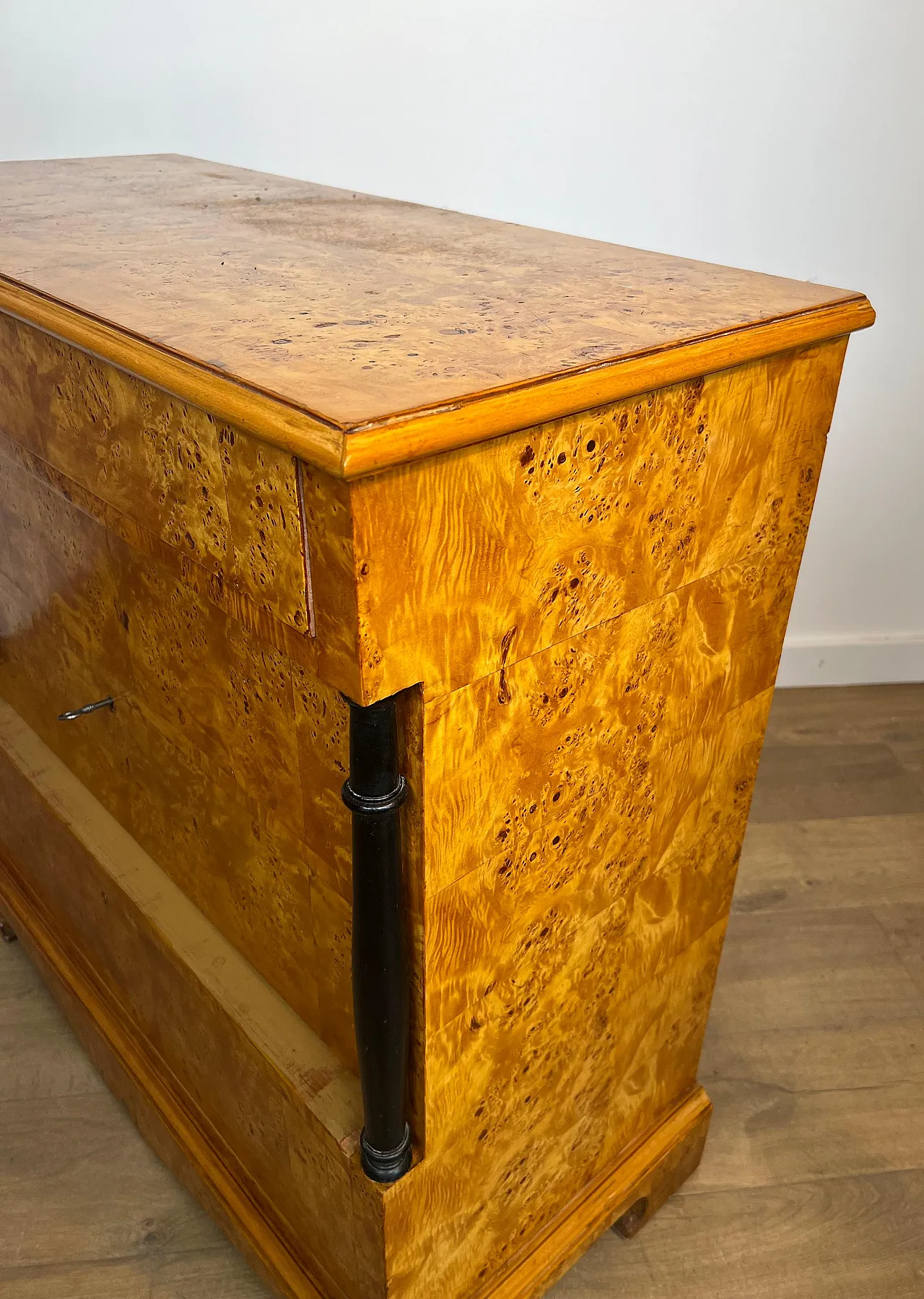 Biedermeier-style chest of drawers with 4 maple drawers, 1950s 16