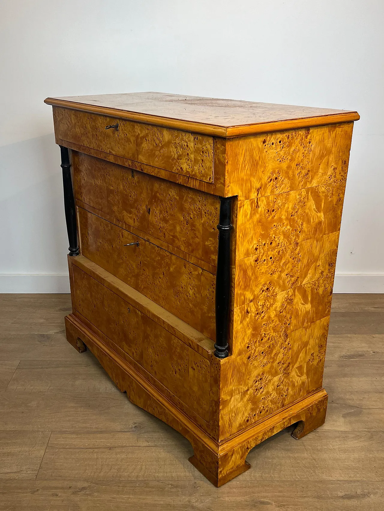 Biedermeier-style chest of drawers with 4 maple drawers, 1950s 18