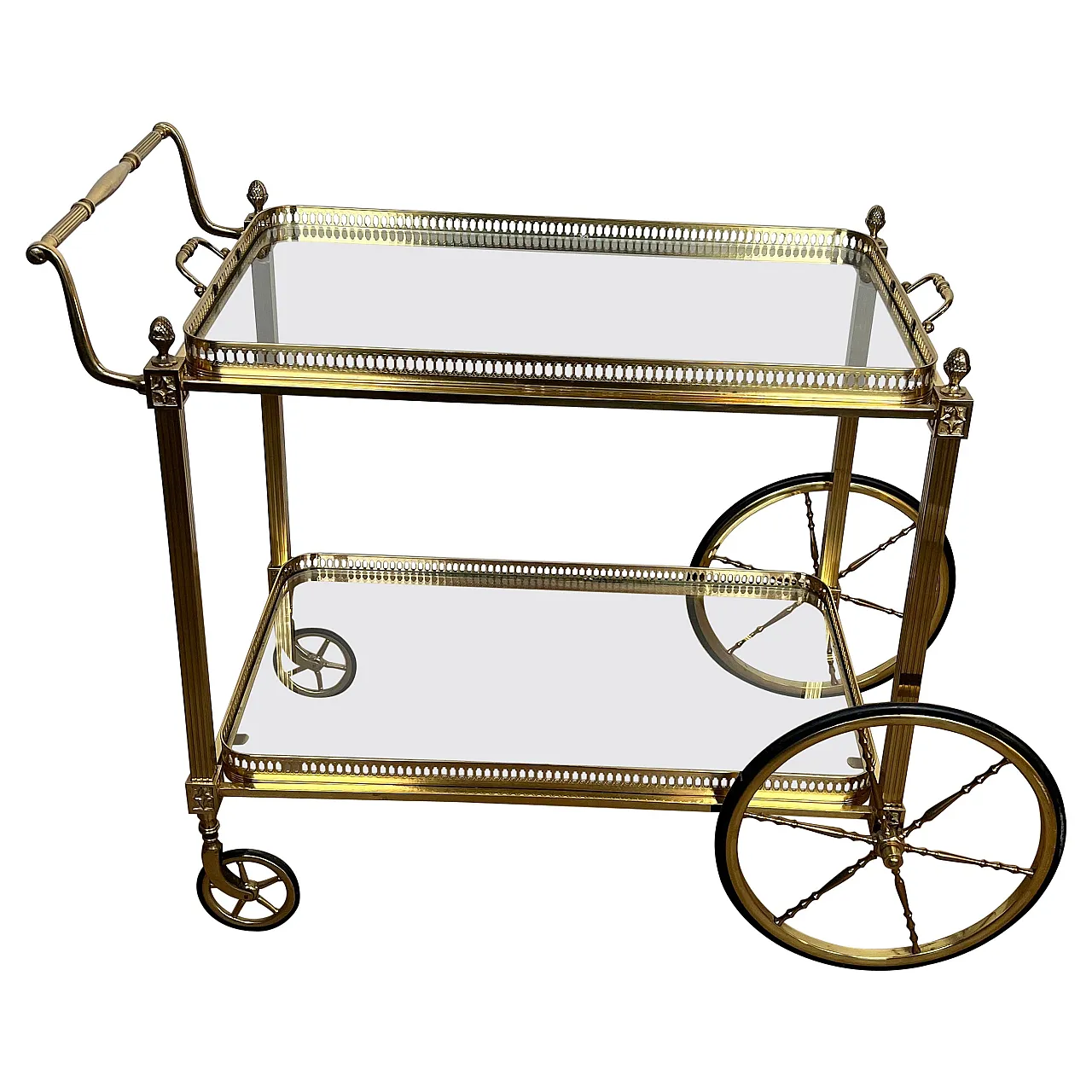 Brass drinks trolley by Maison Baguès, 1940s 1