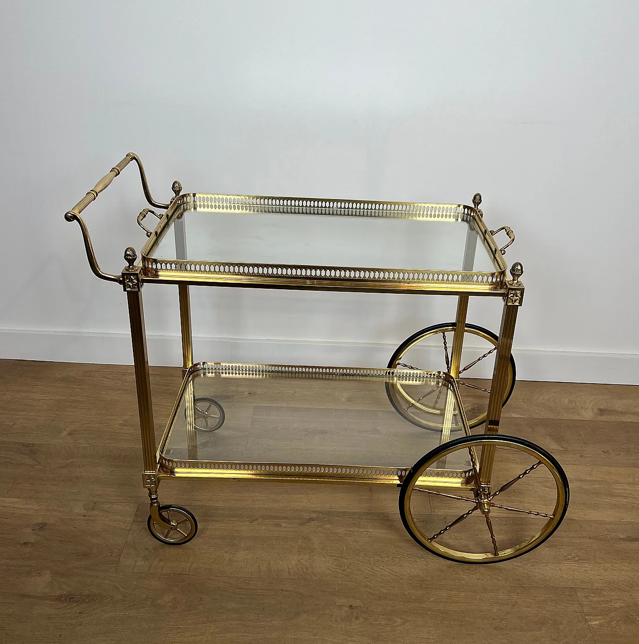 Brass drinks trolley by Maison Baguès, 1940s 2