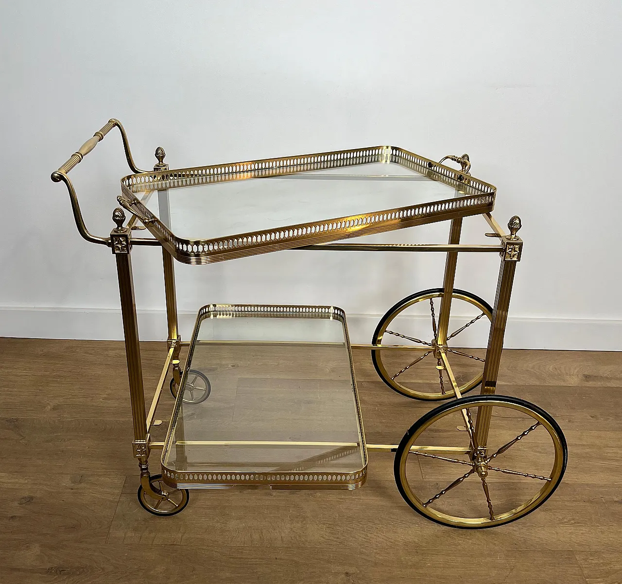 Brass drinks trolley by Maison Baguès, 1940s 3