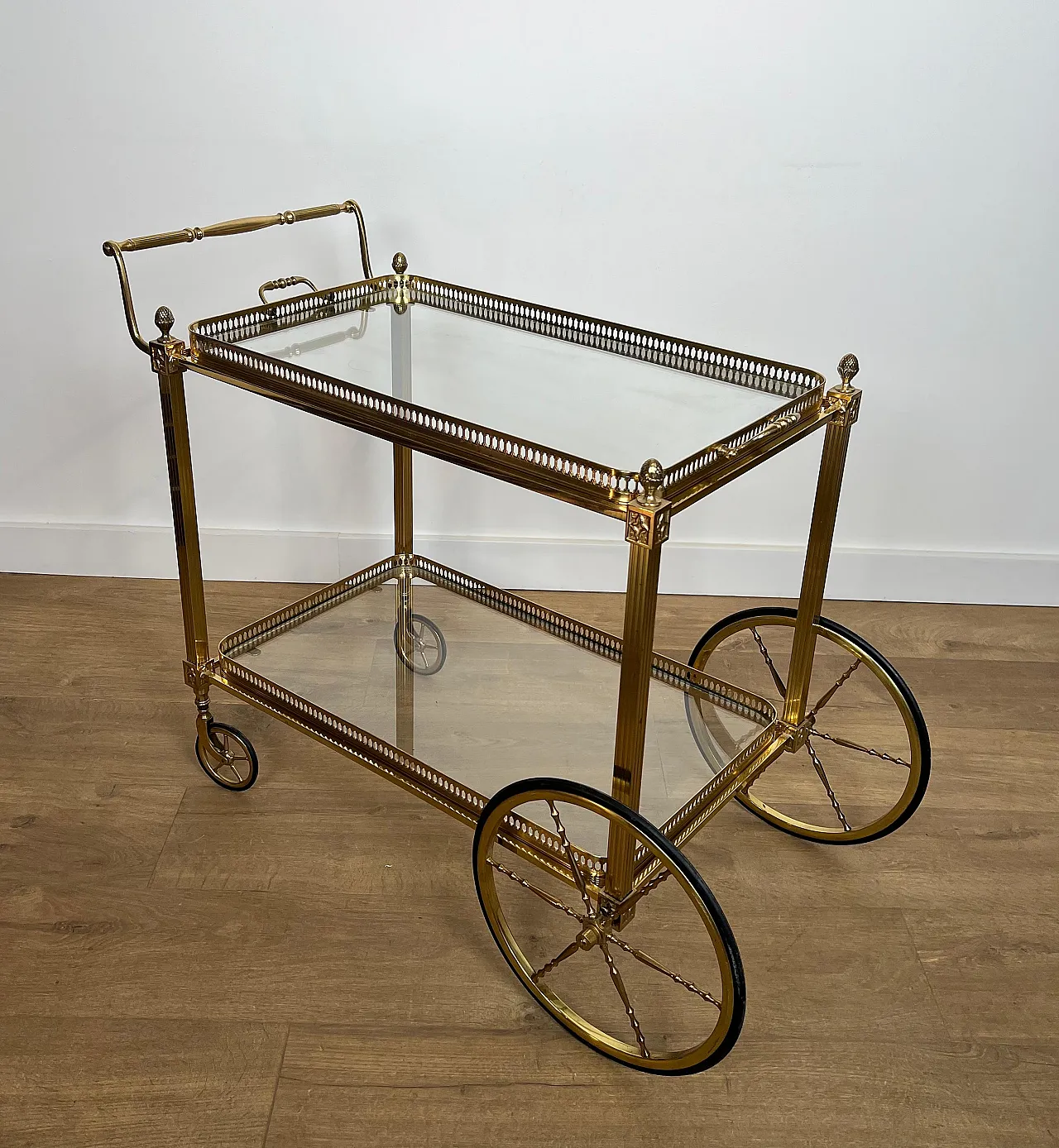 Brass drinks trolley by Maison Baguès, 1940s 4