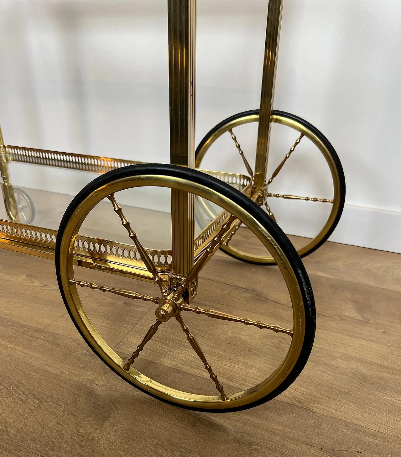 Brass drinks trolley by Maison Baguès, 1940s 10