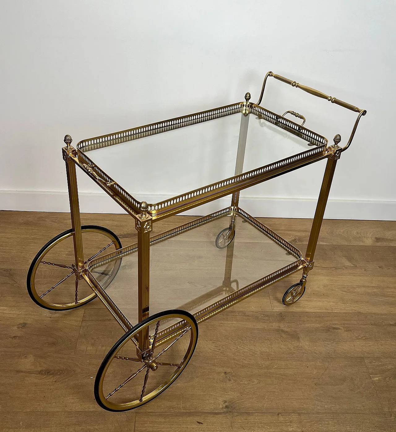 Brass drinks trolley by Maison Baguès, 1940s 12