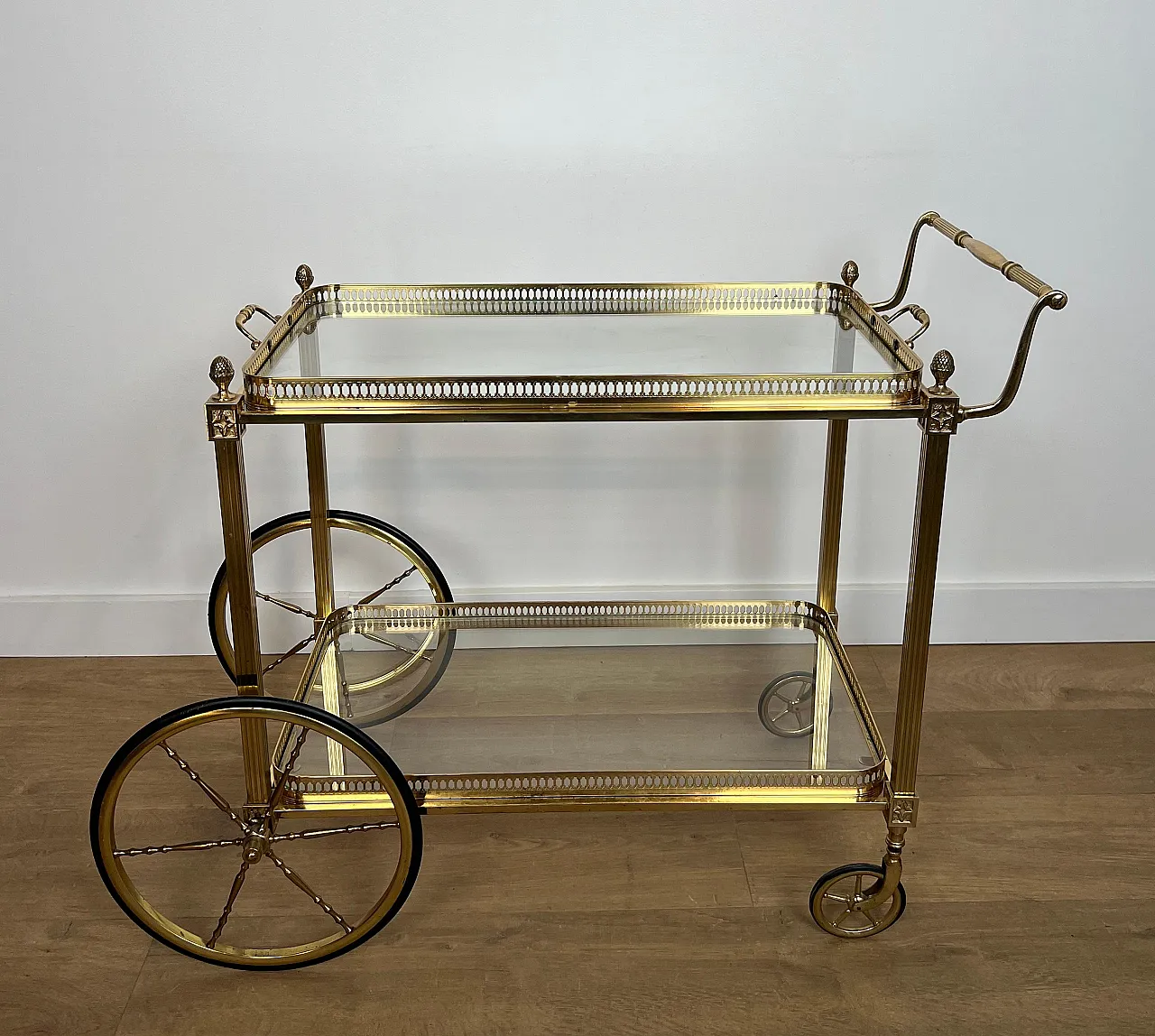 Brass drinks trolley by Maison Baguès, 1940s 13