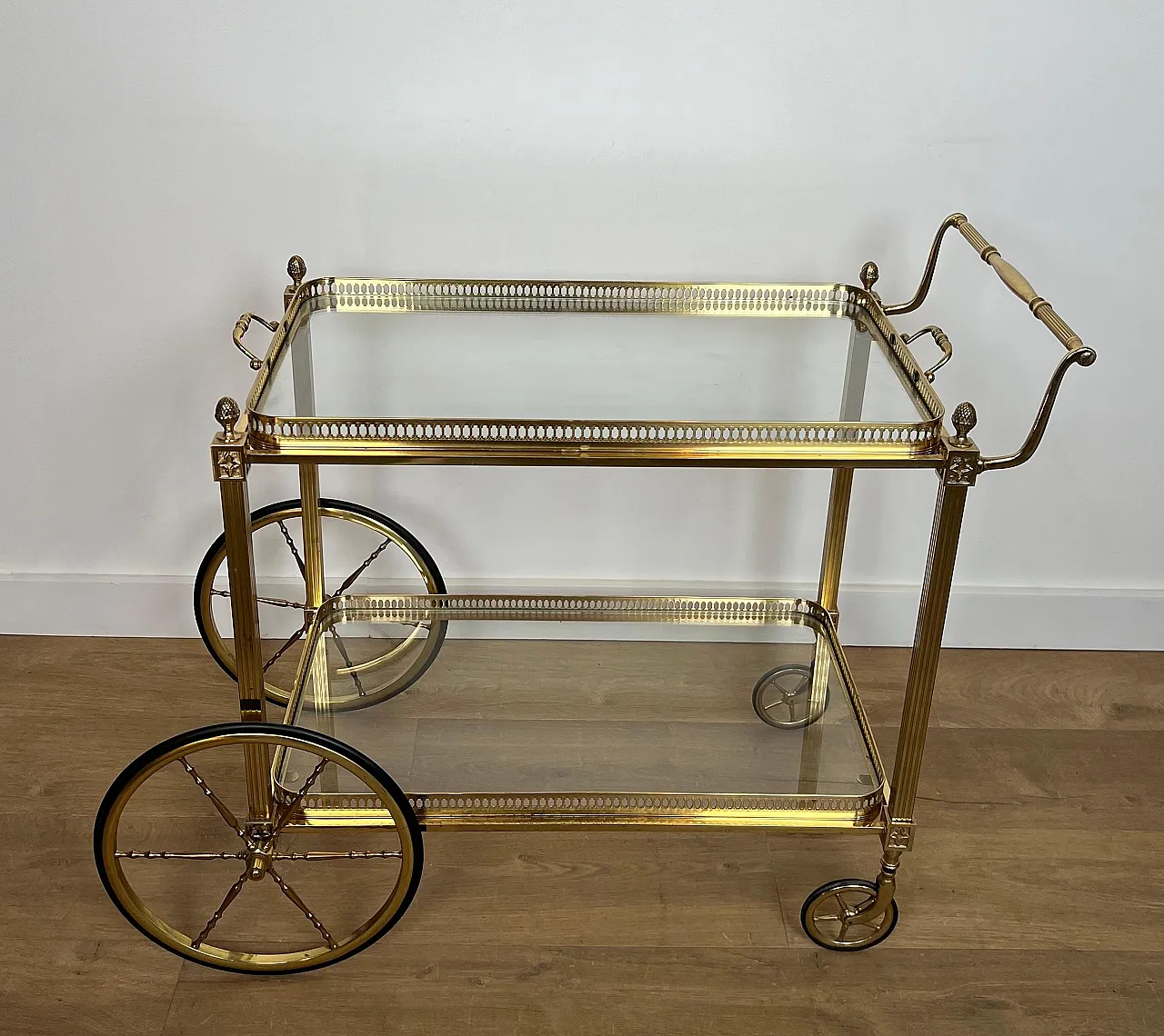 Brass drinks trolley by Maison Baguès, 1940s 21