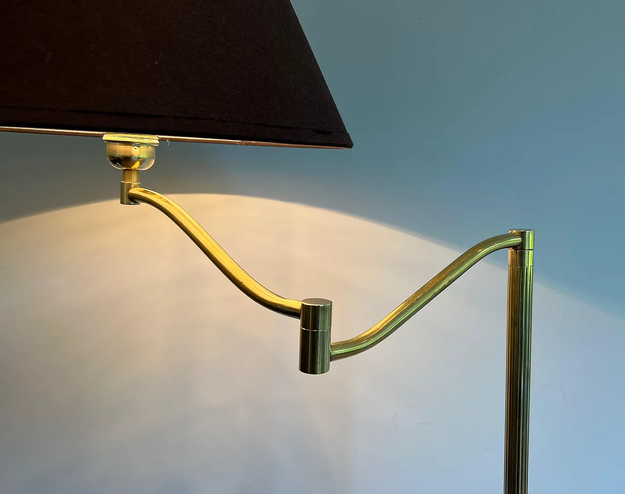 Brass reading lamp with claw feet, 1940s 5