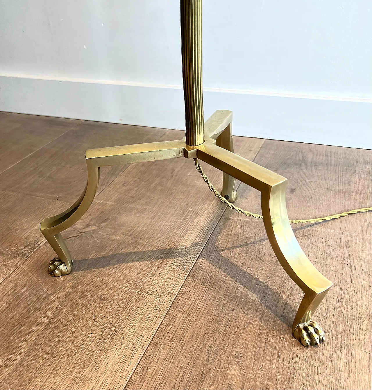 Brass reading lamp with claw feet, 1940s 18