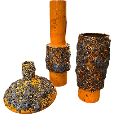 3 Fat Lava ceramic vases, 1980s