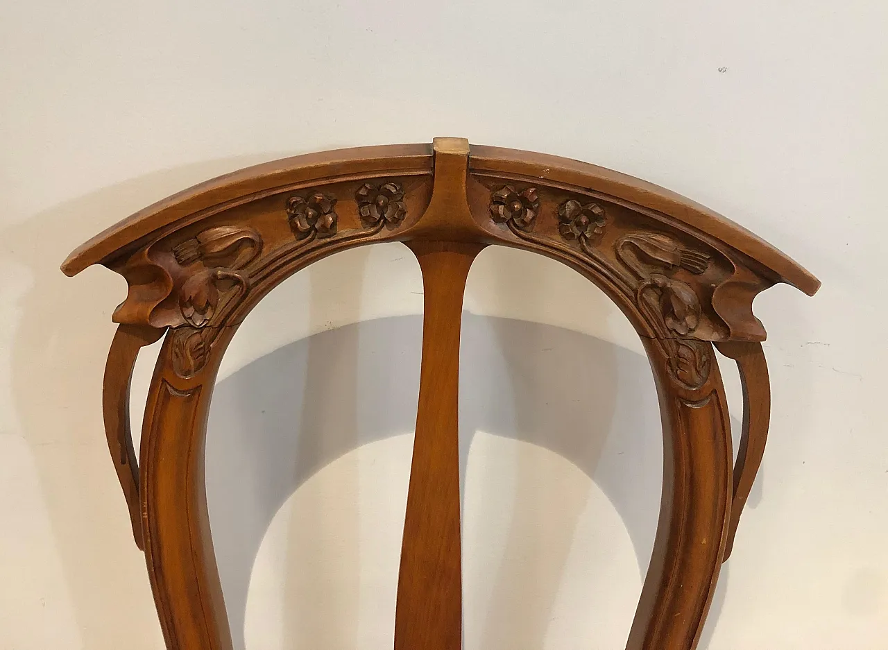 4 Wooden chairs decorated with flowers and plants, early 20th century 14