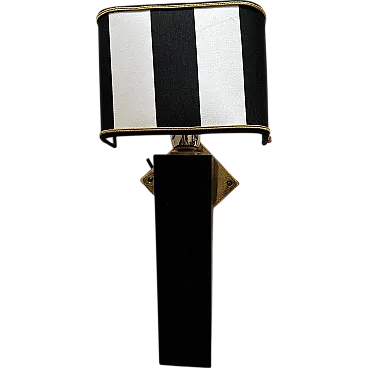 Art Deco style wood and brass wall lamp, 1980s