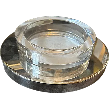 Glass and silver-plated bowl by Lino Sabattini, 1980s