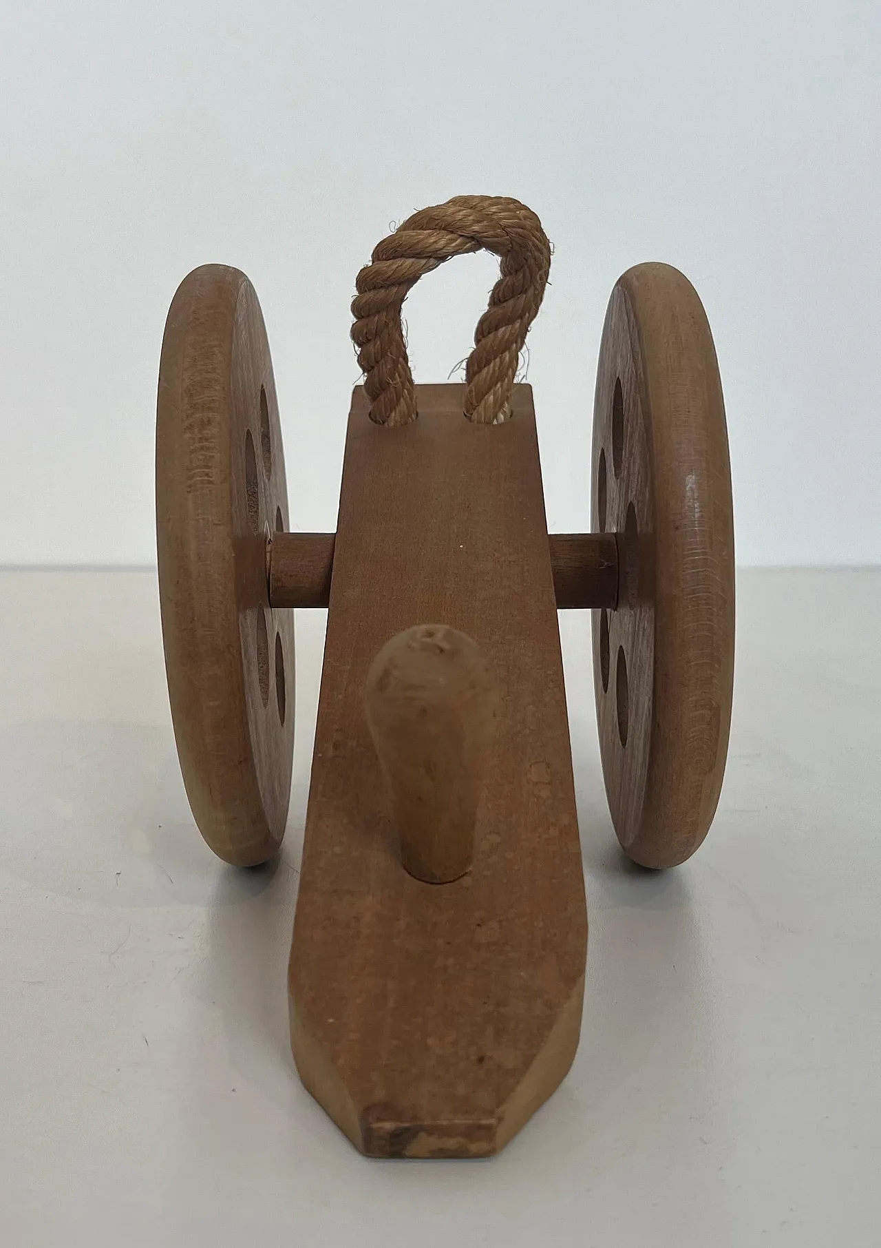 Wood and rope bottle holder by Audoux Minet, 1970s 11