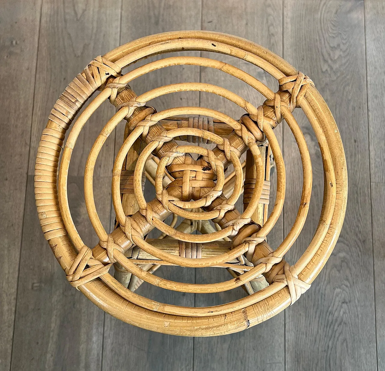 4 Rattan stools, 1970s 9