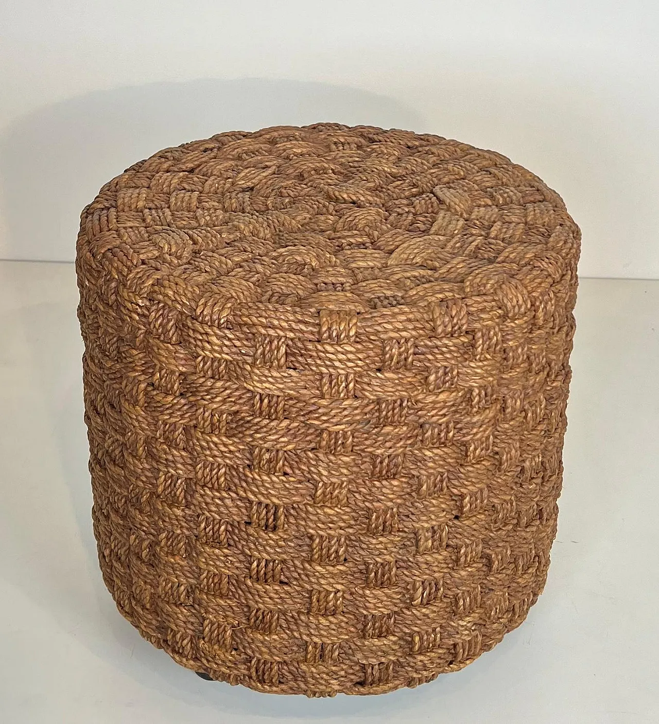 Rope stool with round wooden feet, 1970s 2