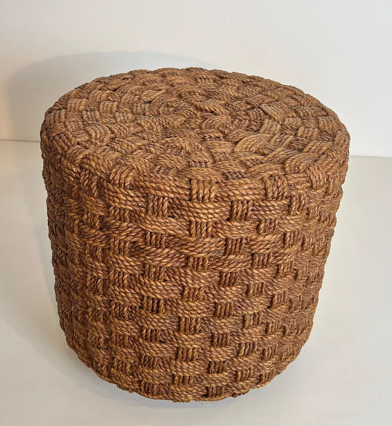 Rope stool with round wooden feet, 1970s 3