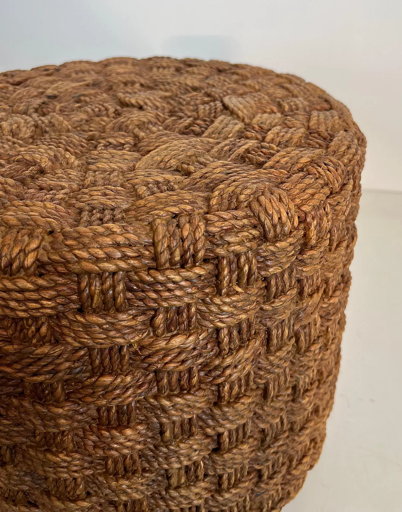 Rope stool with round wooden feet, 1970s 14