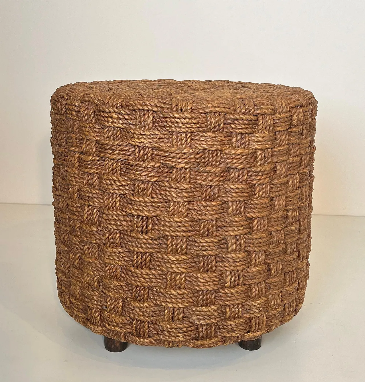 Rope stool with round wooden feet, 1970s 17