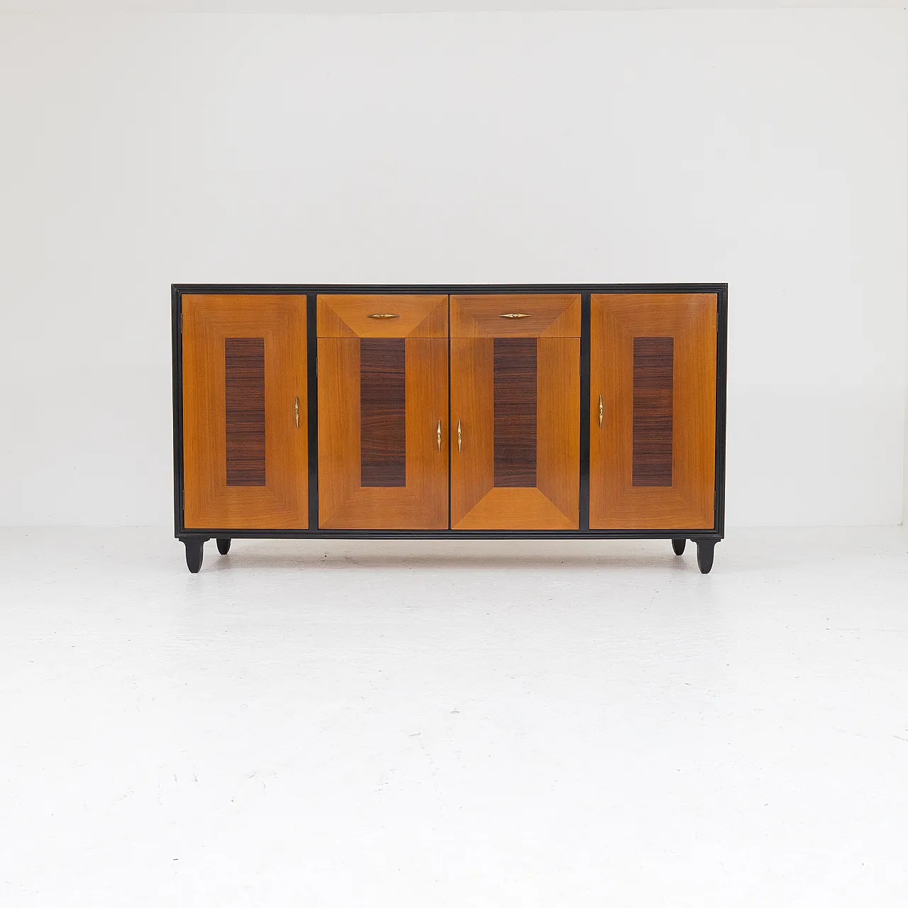 Wooden sideboard with geometric decoration, 1950s 1