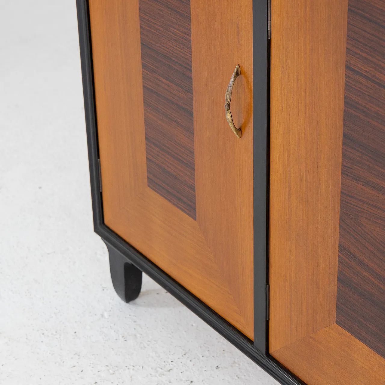 Wooden sideboard with geometric decoration, 1950s 3