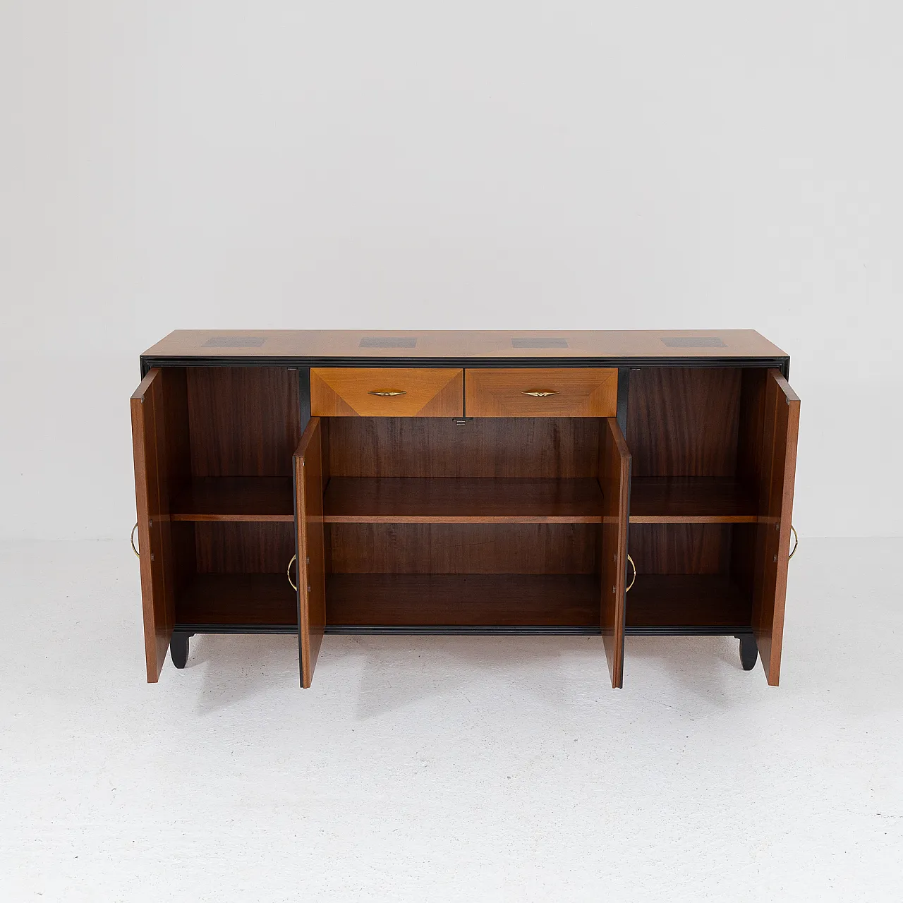 Wooden sideboard with geometric decoration, 1950s 5