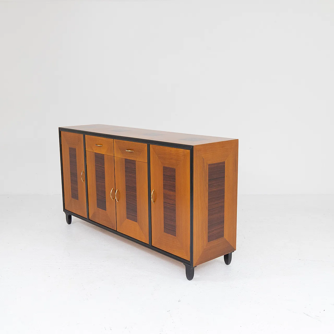 Wooden sideboard with geometric decoration, 1950s 7