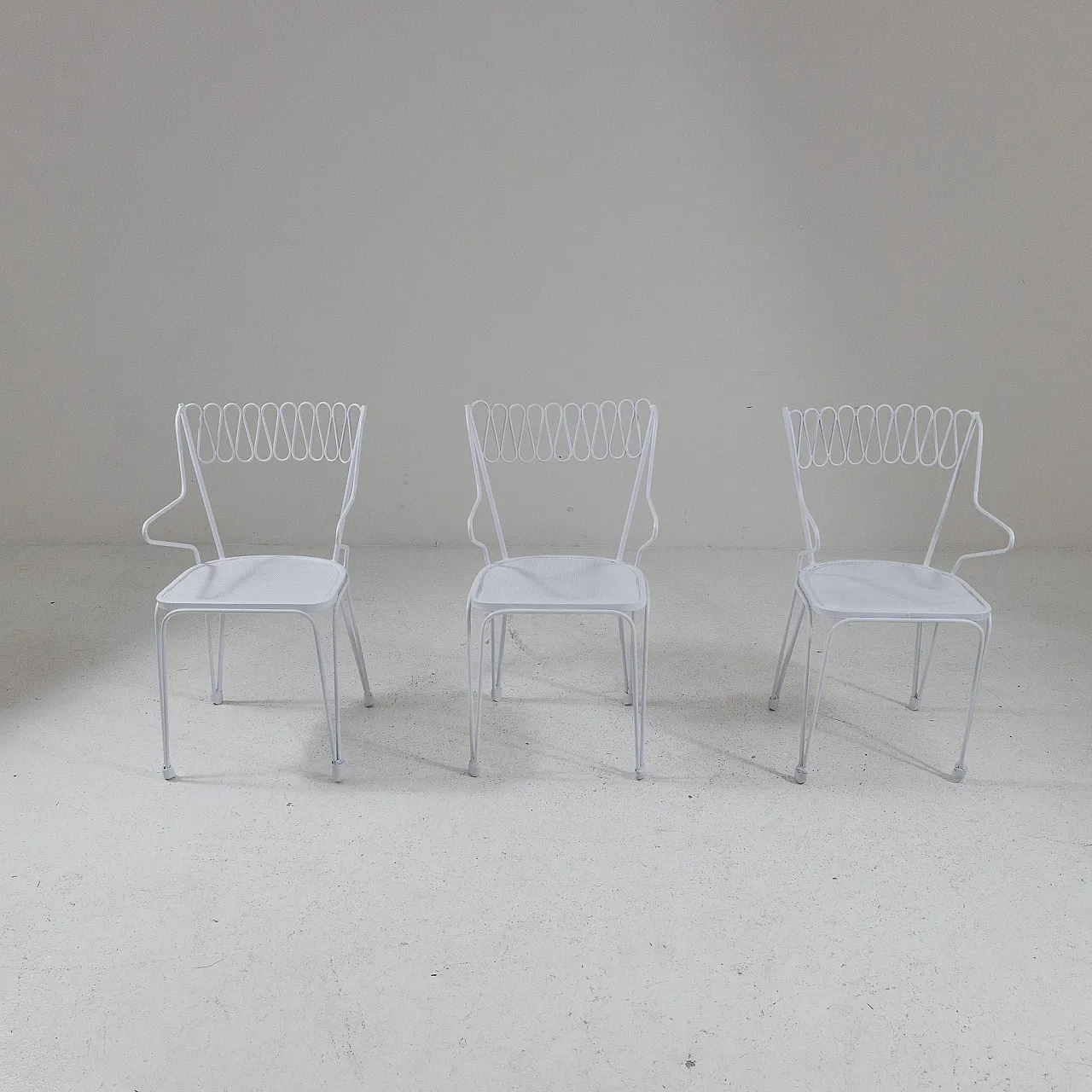 3 iron chairs by Casa e Giardino, 1950s 1