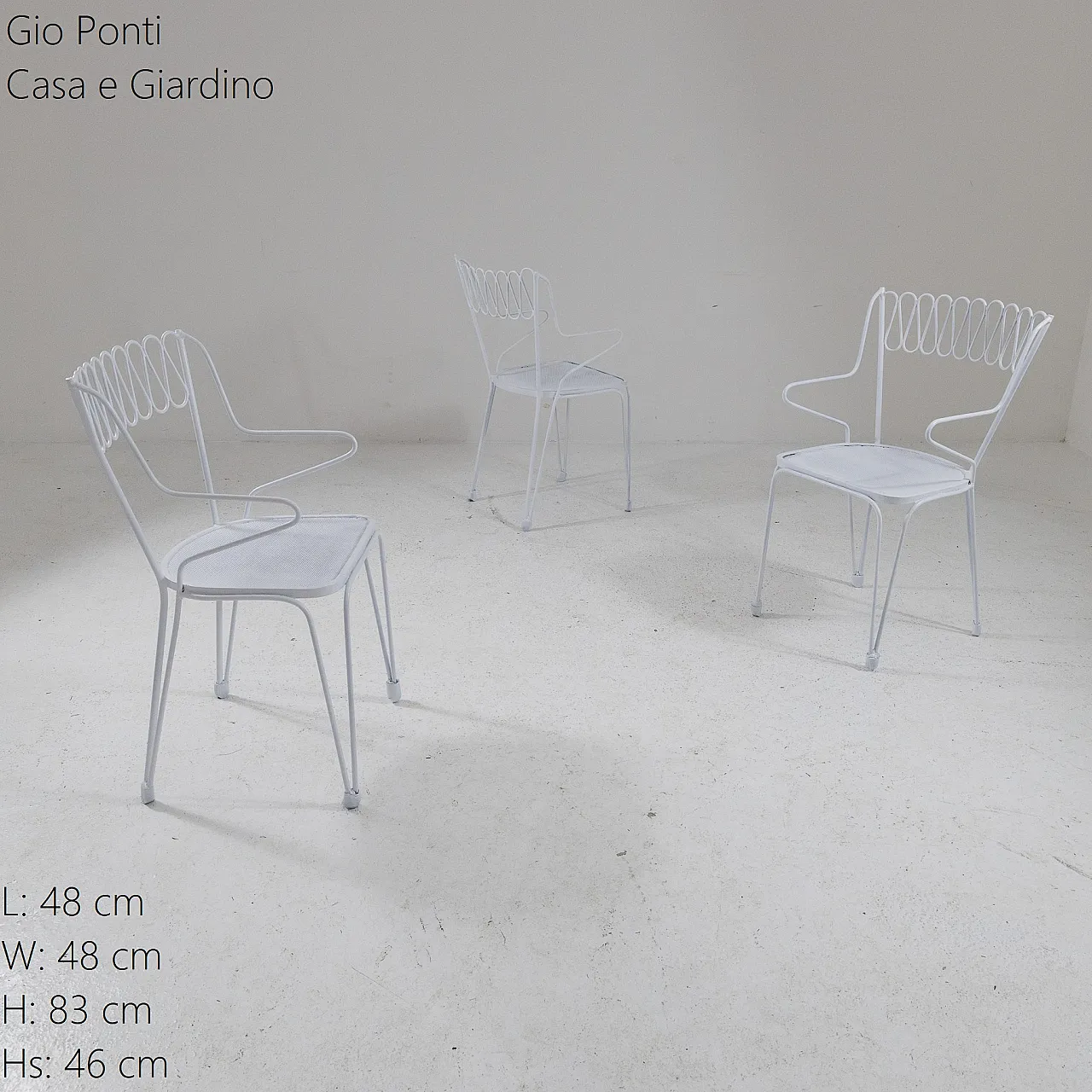 3 iron chairs by Casa e Giardino, 1950s 3