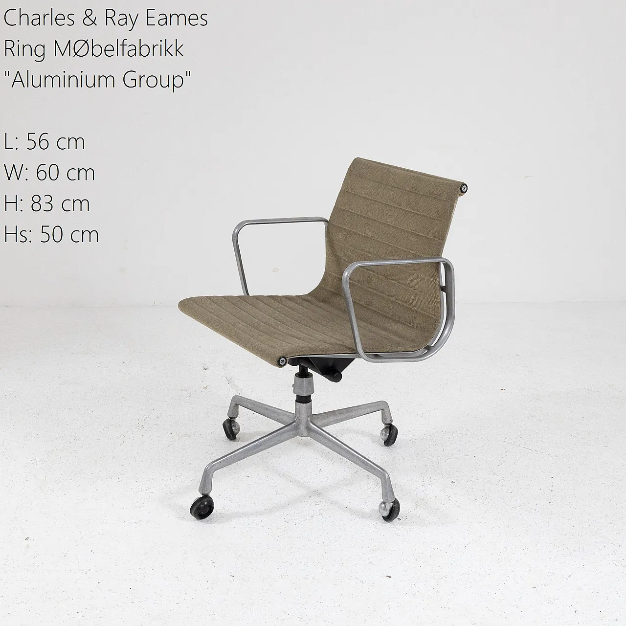 Aluminum armchair by C. & R. Eames for Ring Mobelfabrikk, 1970s 2