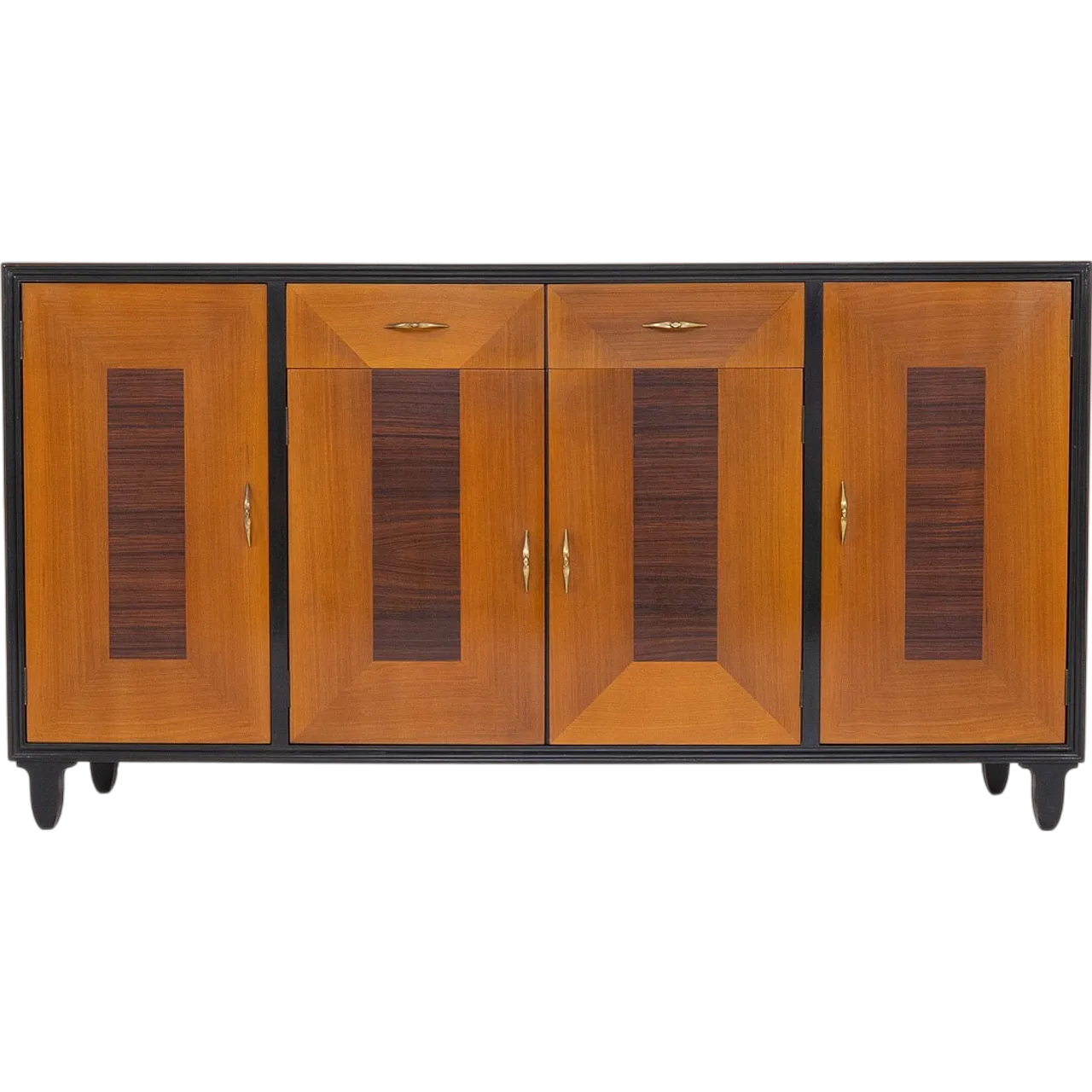 Wooden sideboard with geometric decoration, 1950s 10