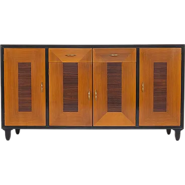 Wooden sideboard with geometric decoration, 1950s