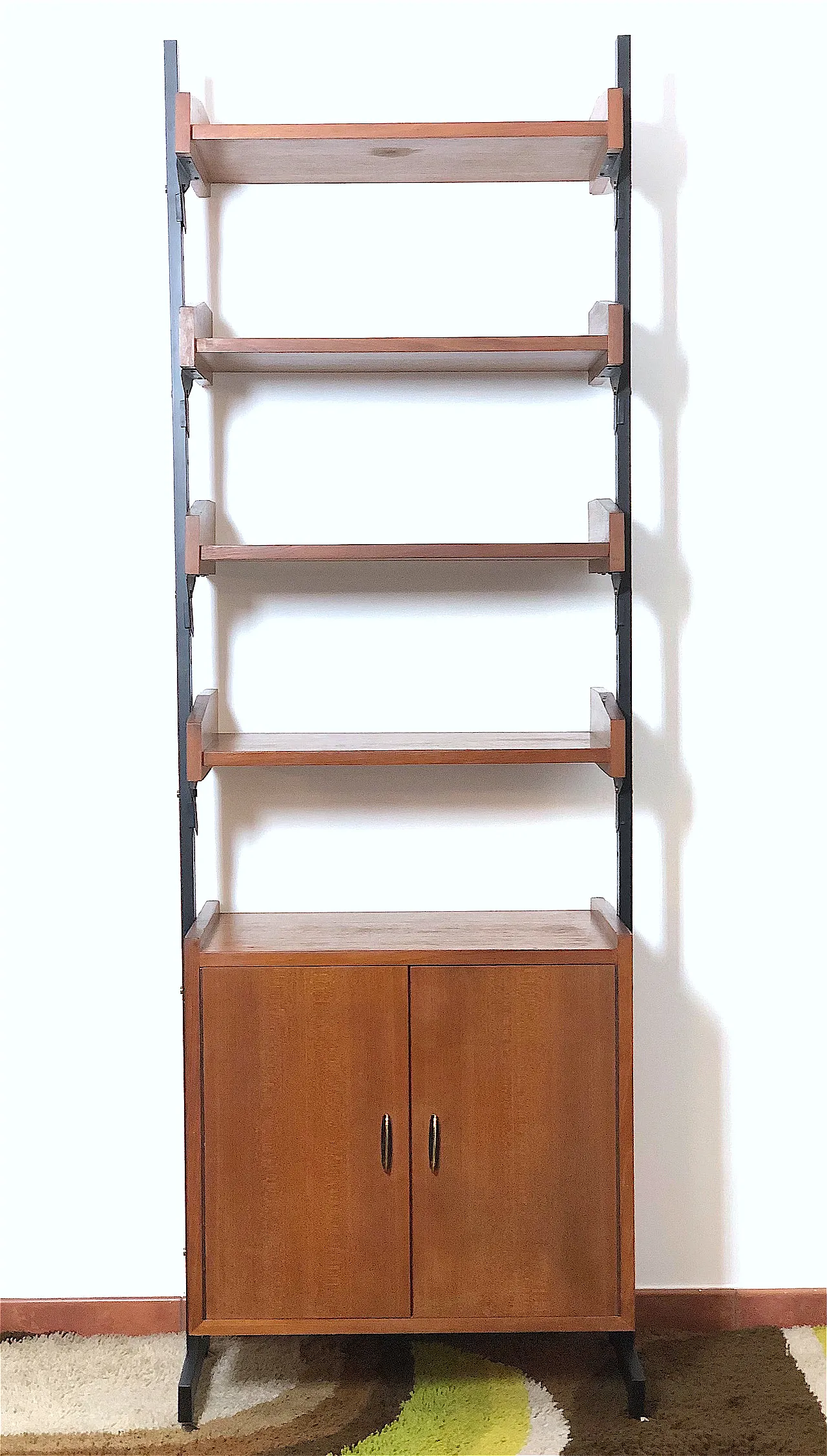 Bookcase in wood and iron, 60s 3