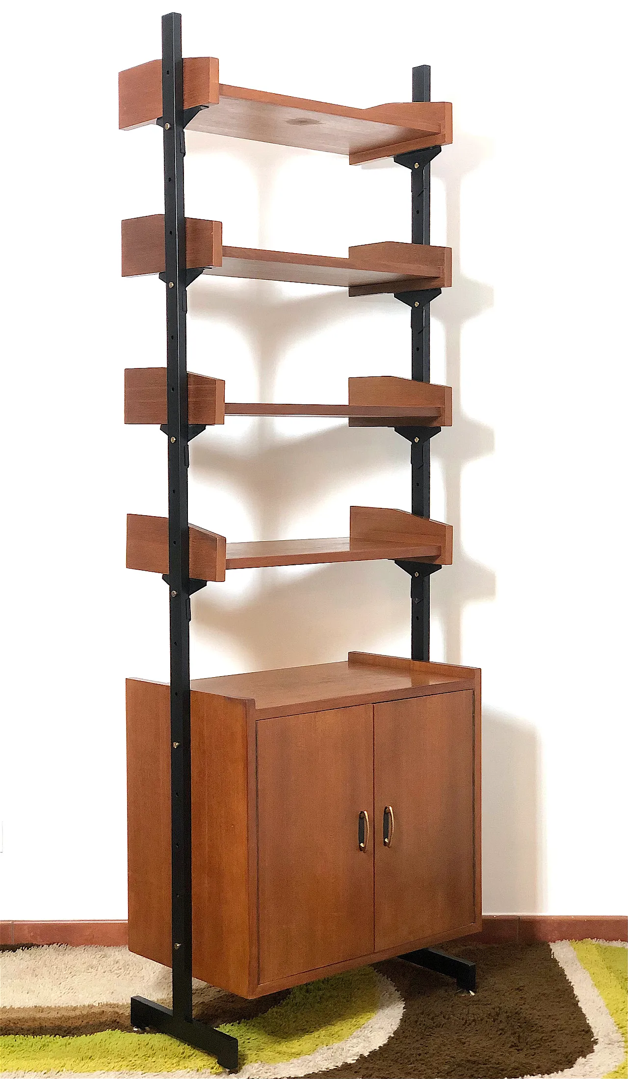 Bookcase in wood and iron, 60s 11