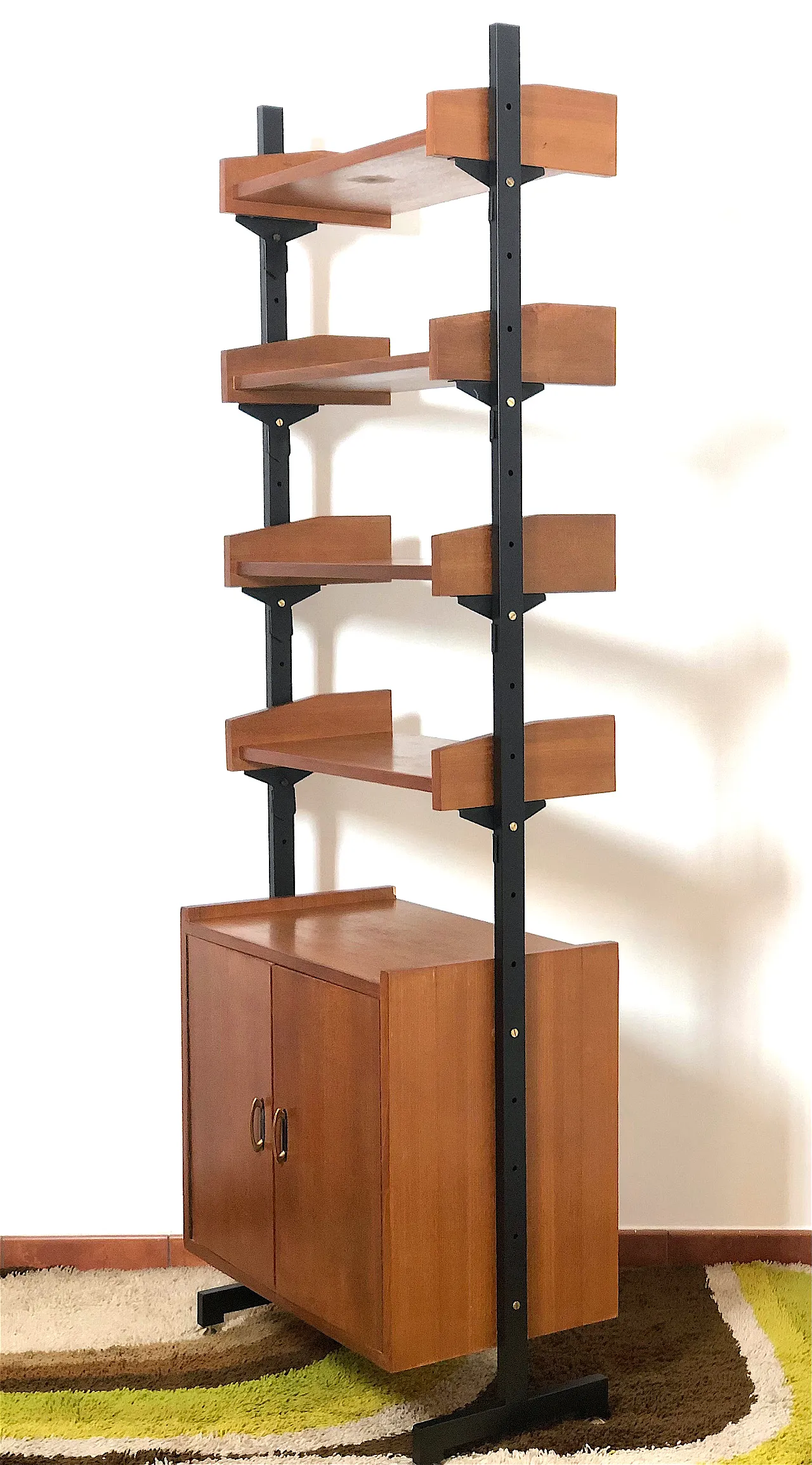 Bookcase in wood and iron, 60s 13