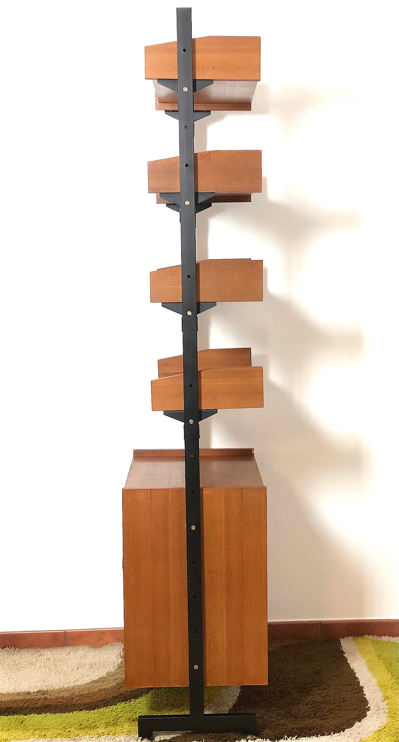 Bookcase in wood and iron, 60s 14