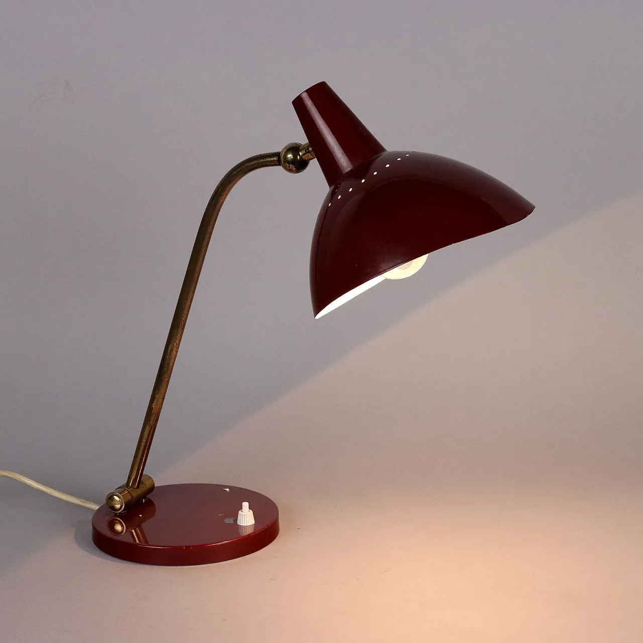 Aluminium and brass table lamp, 1950s 1