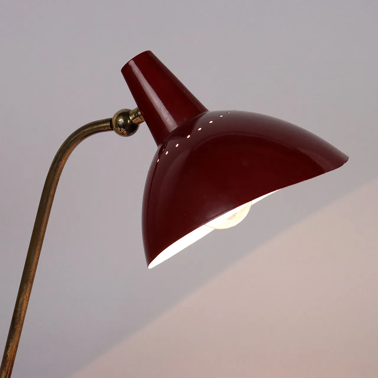 Aluminium and brass table lamp, 1950s 3