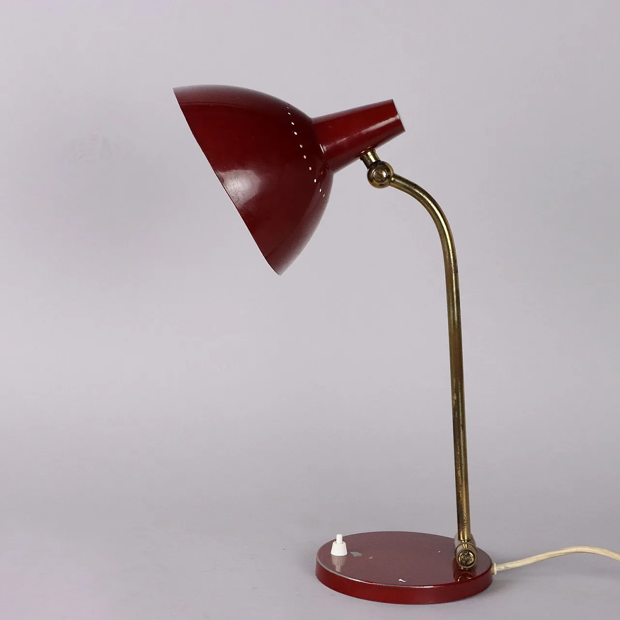 Aluminium and brass table lamp, 1950s 5