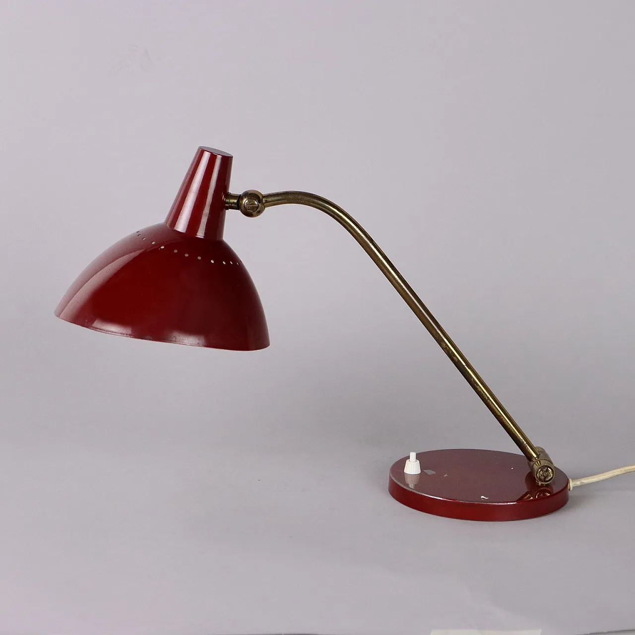 Aluminium and brass table lamp, 1950s 6