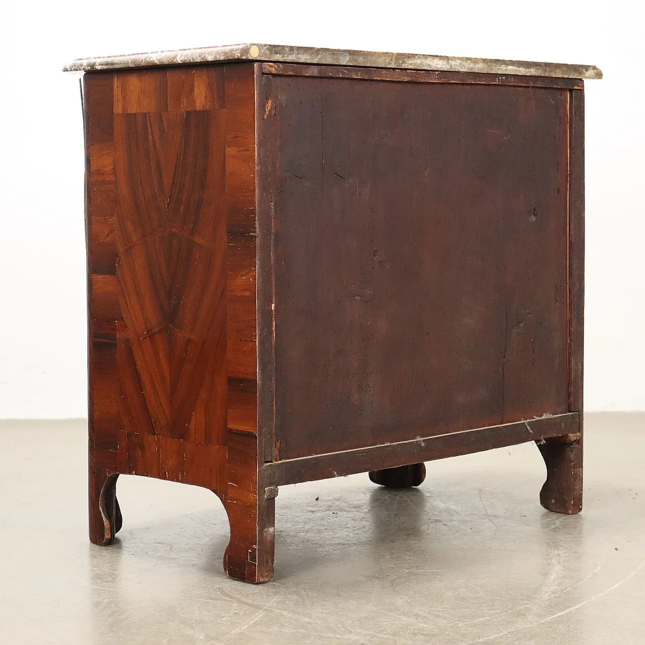 French chest of drawers in poplar, marble and brass, 19th century 10