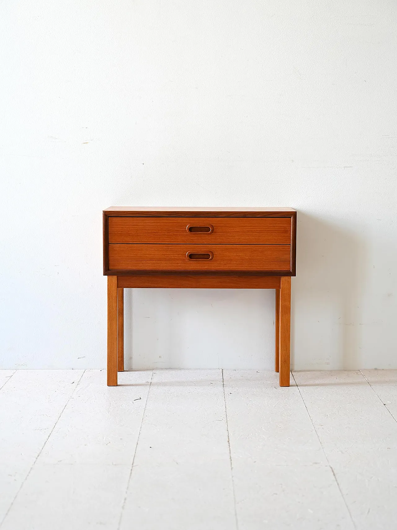 Scandinavian bedside table with two drawers 2