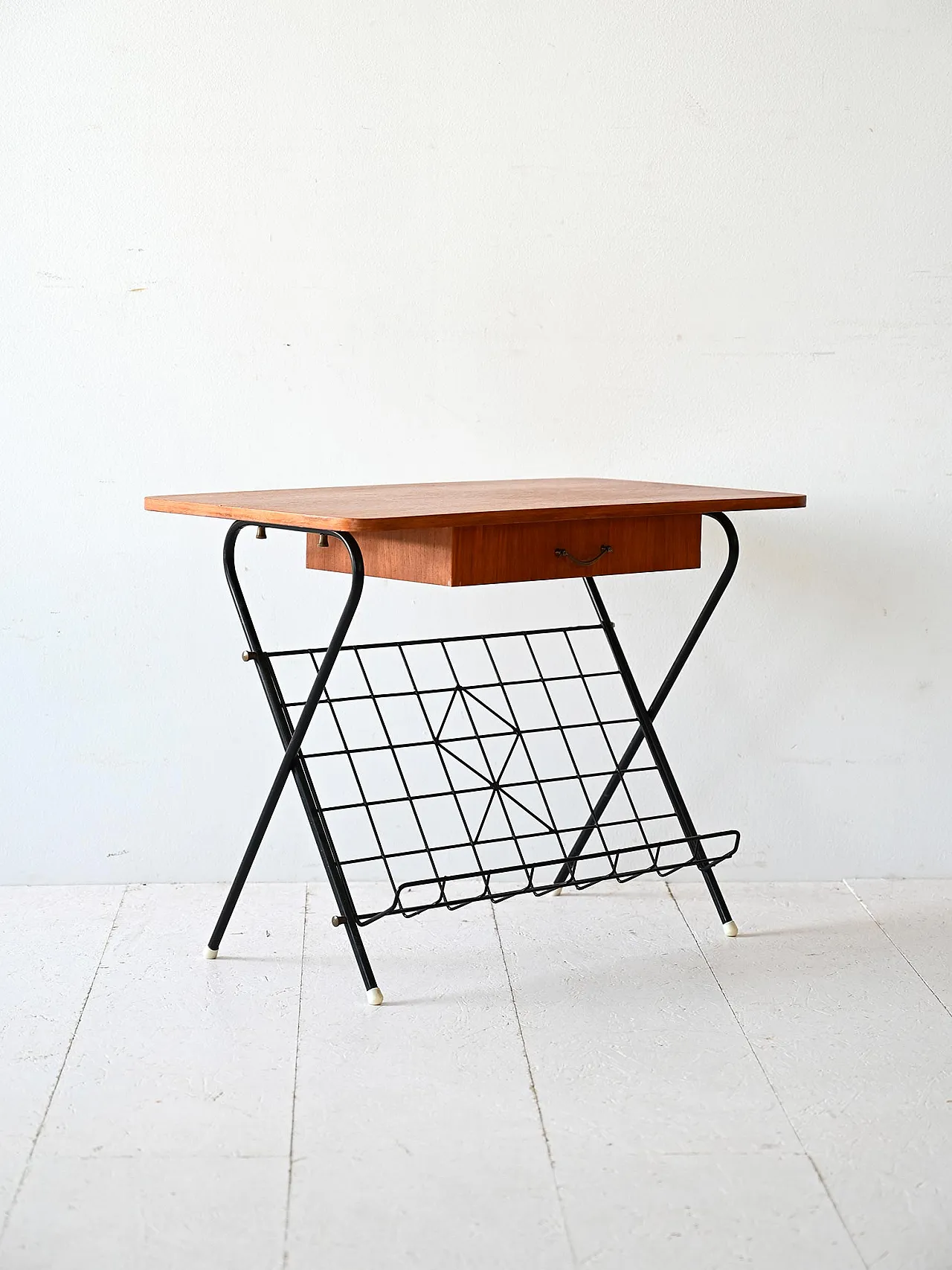 Bedside table with metal legs, 60s 3