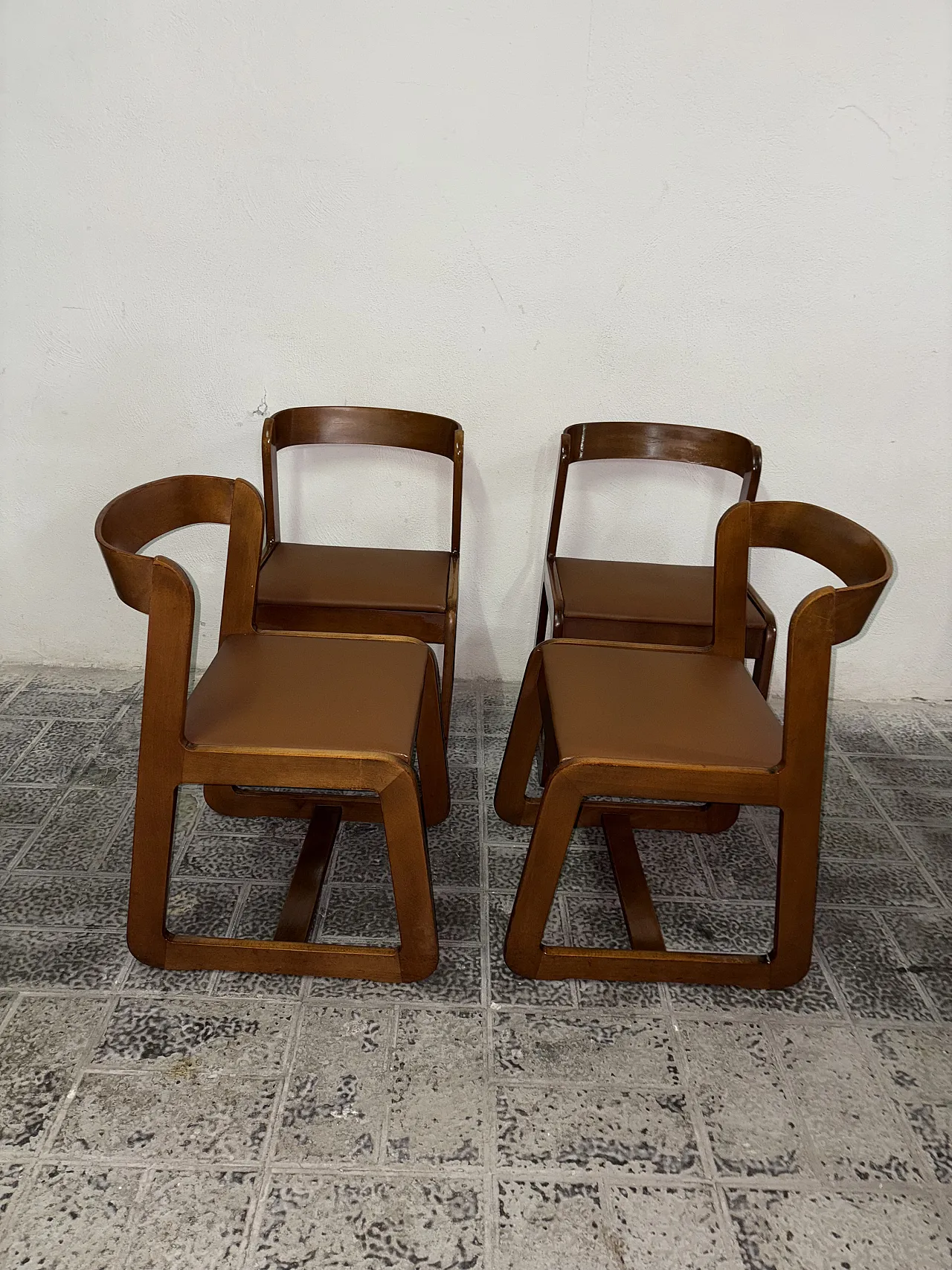 4 chairs by Willy Rizzo for Mario Sabot, 70s 1