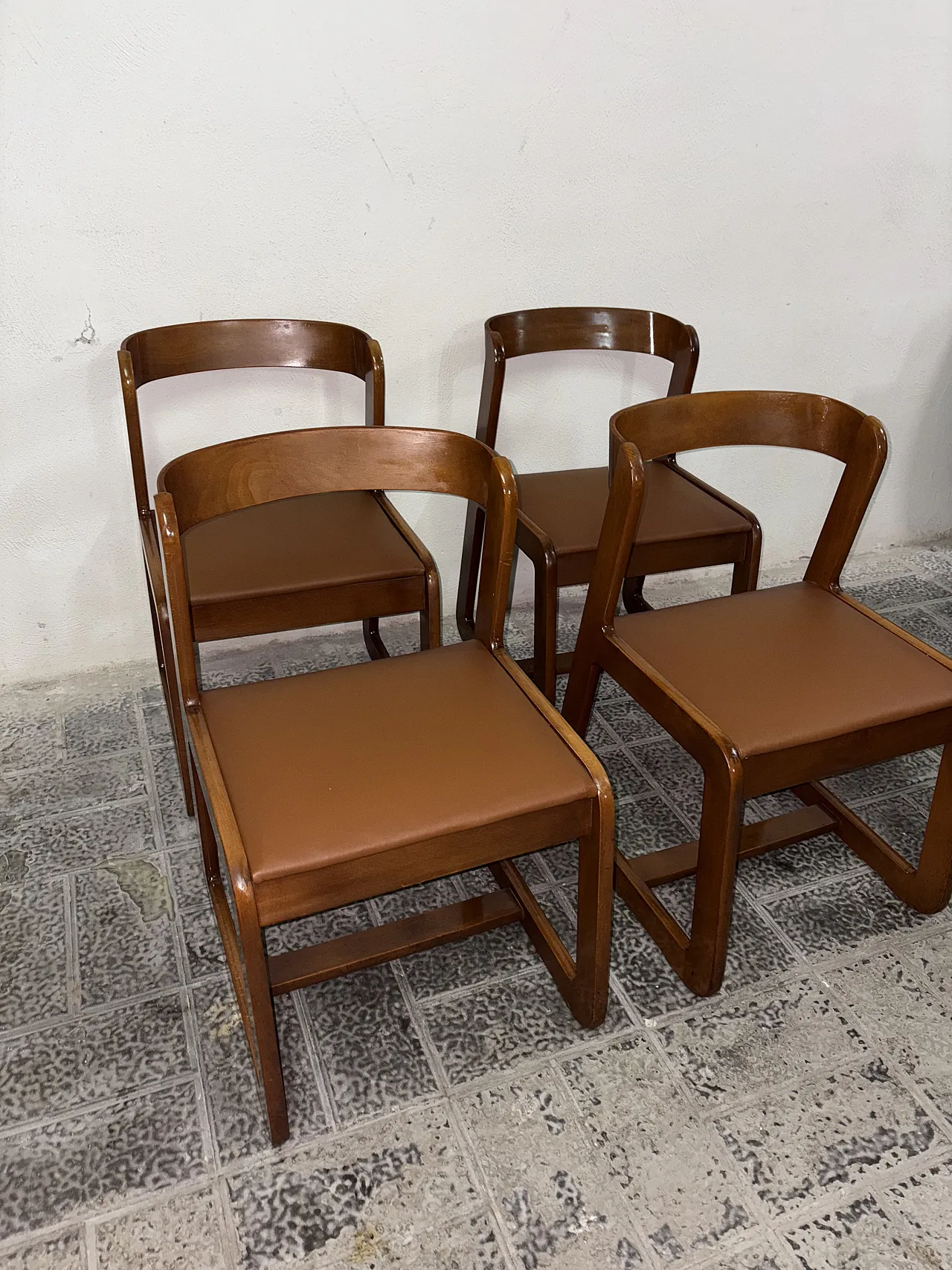 4 chairs by Willy Rizzo for Mario Sabot, 70s 4