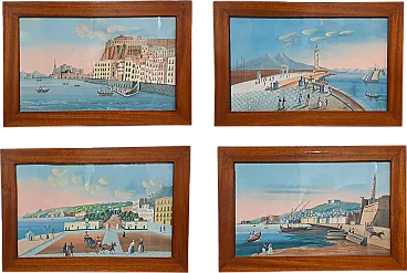 4 Gouaches, Naples, 20th century