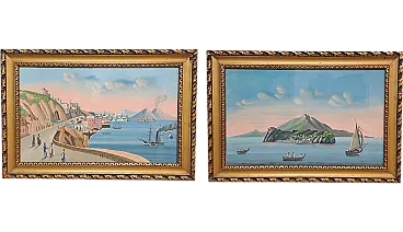 Pair of Gouaches, Naples, '900